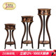 茱莉安法式 饰门厅 中国风复古实木花几描银箔彩绘黑色高脚花架装