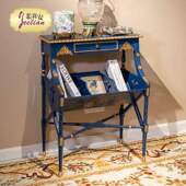 茱莉安法式 饰置物架 手绘桃花芯木实木雕刻贴金箔书房书报架客厅装