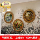 茱莉安法式 艺术彩绘三联副花鸟景象壁画别墅客厅背景墙装 饰挂画
