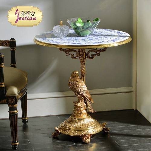 茱莉安法式圆形小鸟铜角几