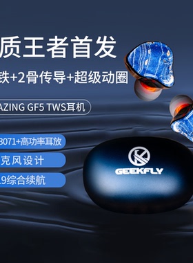 GEEKFLY Amazing GF5 5单元无线TWS耳机2动铁2骨传导1动圈耳机