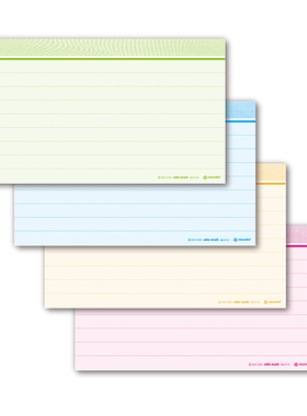 3X5英寸40张（4色）满版单面印刷索引卡 文摘卡备忘记录读书笔记