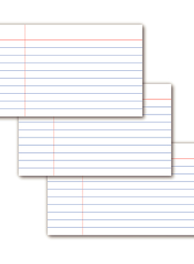 3 X 5英寸经典美式一栏INDEX CARDS 10+1行文摘索引卡双面 50张
