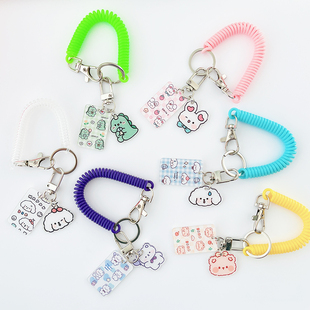 创意防丢弹力绳钥匙扣挂件手腕绳 可爱少女心ins亚克力包包挂饰链