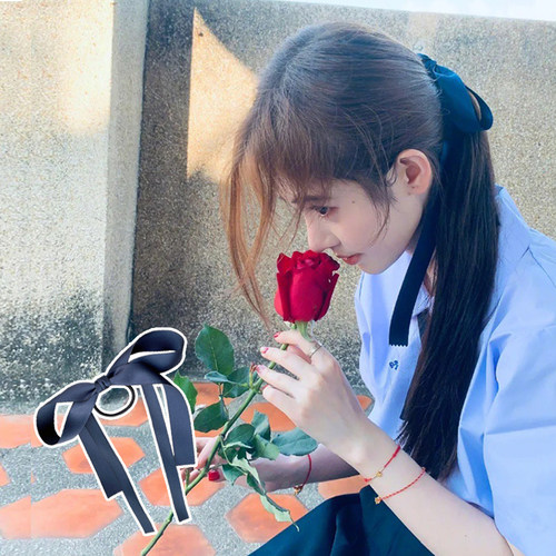 鞠婧祎同款的蝴蝶结飘带发圈皮筋