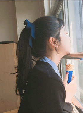 ins学院风~青春少女JK可爱手作蝴蝶结双层飘带皮筋发圈头绳发饰品