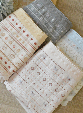 私物~复古可爱费尔岛印花婴儿棉女内裤舒适加长裆中腰三角裤1217A