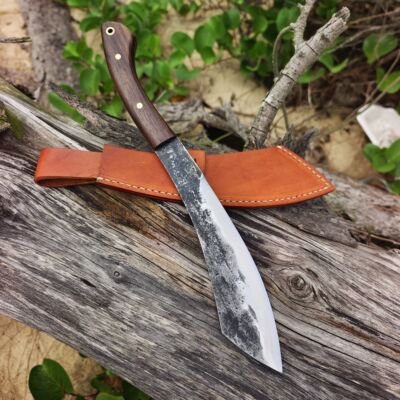 手工锻打弹簧钢户外小帕兰刀劈柴开路排障刀丛林砍登山锋利高硬度