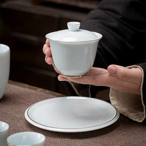 家用高档大号陶瓷单个汝窑敬茶具