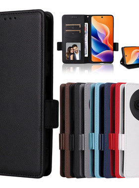 适用于TCL NxtPaper 60 Ultra手机壳TCL 60 SE翻盖式皮套侧扣荔枝纹皮套插卡钱包式支架挂绳商务保护套