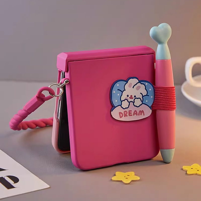 适用华为Pocket 2手机壳折叠屏新款泡泡女孩兔子触屏笔保护套便捷手提全包防摔网红同款小众外壳创意可爱卡通