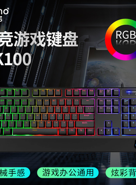 雷咖泽电竞HS100游戏机械键盘 快轴USB有线电脑网吧咖电竞键盘