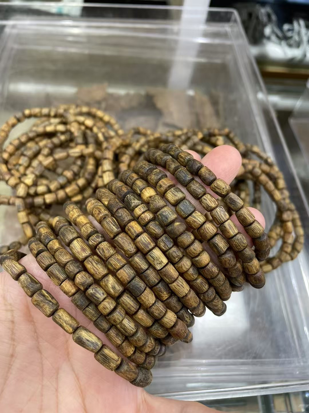 시안의 AGARWOOD 정통 천연 AGARWOOD 팔찌 BODHI 비즈 단일 원형 펜던트 부처님 비즈 묵주 비즈 녹색 체스 NAN