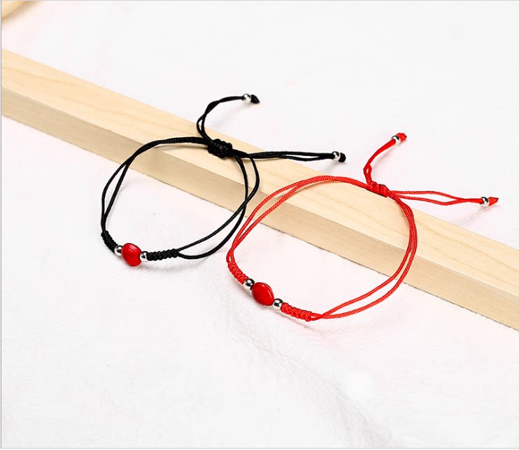 伪装学渣同款红绳手链贺朝谢俞周边红豆相思豆情侣男女编织手绳