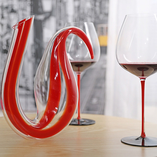 红色雄鸡醒酒器个性大肚水晶玻璃异形葡萄酒分酒器家用宴会大酒壶