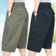 多口袋纯棉七分裤 中裤 中老年男士 短裤 夏季 工装 宽松大码 爸爸休闲裤