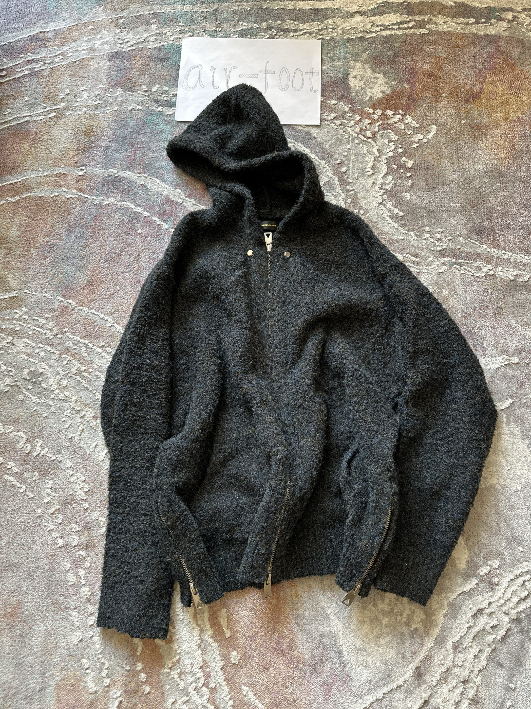 undercover连帽重磅羊毛经典日潮牌秋冬拉链针织衫保暖毛衣zip up