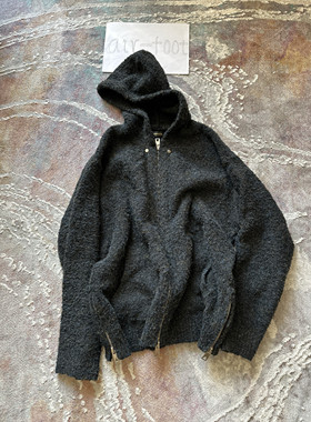 undercover连帽重磅羊毛经典日潮牌秋冬拉链针织衫保暖毛衣zip up