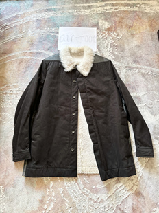 rickowens副线DRKSHDW前后拼接皮毛一体秋冬新款夹克外套潮流大衣