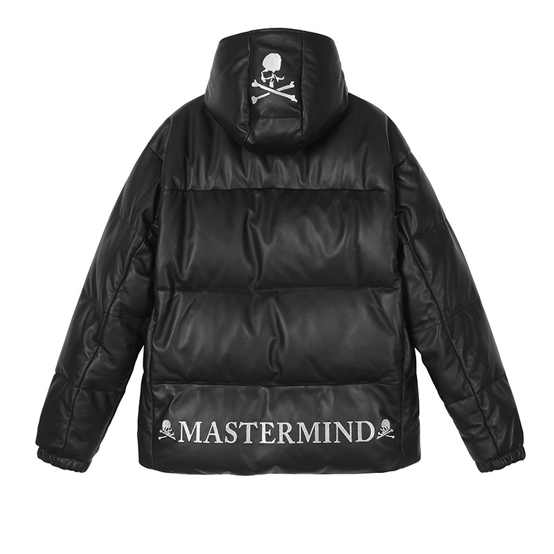 MASTERMIND WORLD SD1羊皮羽绒服骷髅王经典刺绣logo冬季保暖棉服