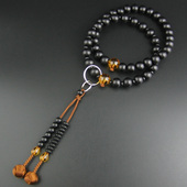 妙莲花日本御念珠计数32400次进口黑檀黄水晶咖啡色小田卷 包邮