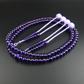 妙莲花日本御念珠真言宗唐密精磨紫水晶扁珠尺三小田卷房 包邮