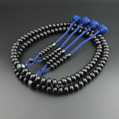 妙莲花日本数珠真言宗进口黑檀扁珠蓝虎眼石小田卷 包邮