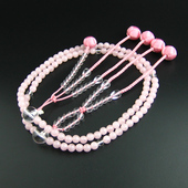 厦门妙莲花日本念珠日莲宗进口精磨天然粉水晶白水晶小田卷 包邮