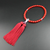 包邮 妙莲花日本御念珠参拜手持女用红玛瑙白水晶日式 流苏