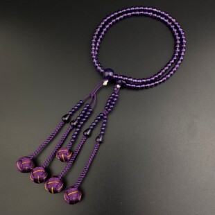 妙莲花日式念珠 日莲宗创价学会女用 日本御念珠 进口天然紫水晶