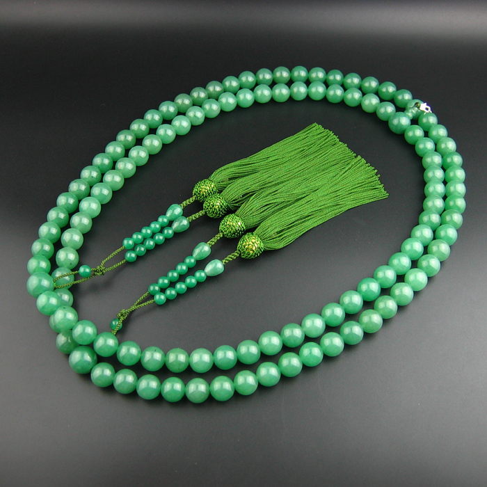 妙莲花日式念珠法师挂珠日本进口高品质绿东陵玉庄严日式流苏包邮