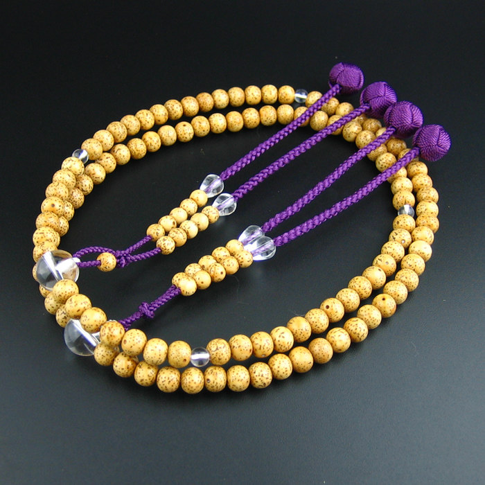 妙莲花日本念珠真言宗唐密东密108颗星月菩提进口精磨白水晶包邮