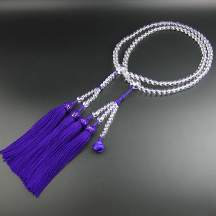 妙莲花御念珠日莲宗法华宗装束用本式念珠108颗白水晶流苏包邮