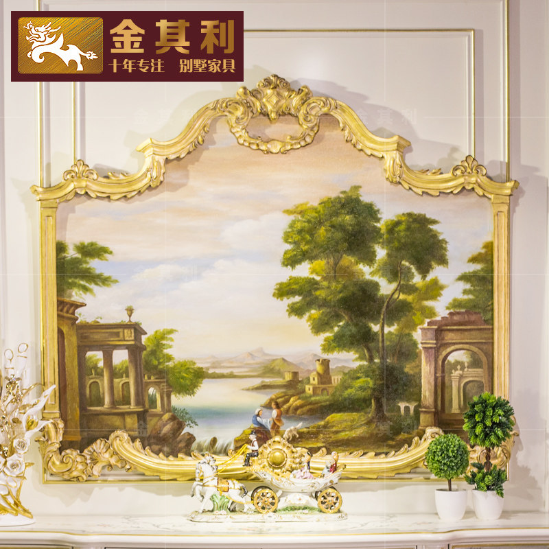 法式奢华实木金箔装饰挂画金箔