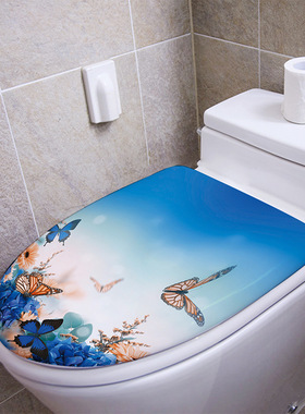 旅康MT34001蝴蝶幻境卫生间马桶贴装饰贴画马桶盖防水贴纸创意贴