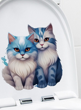 创意跨境CH33660个性小猫贴纸浴室洗手间马桶盖装饰防水自粘贴