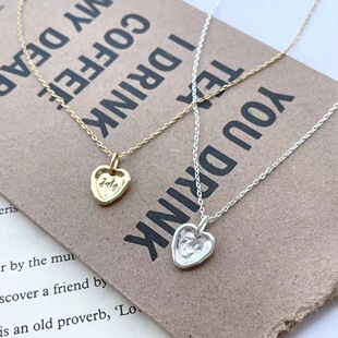 韩版ins小众设计ins风不规则爱心项链S925纯银项链锁骨链