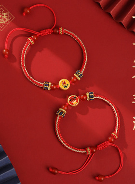 龙结国潮原创设计手绳萌趣S925银