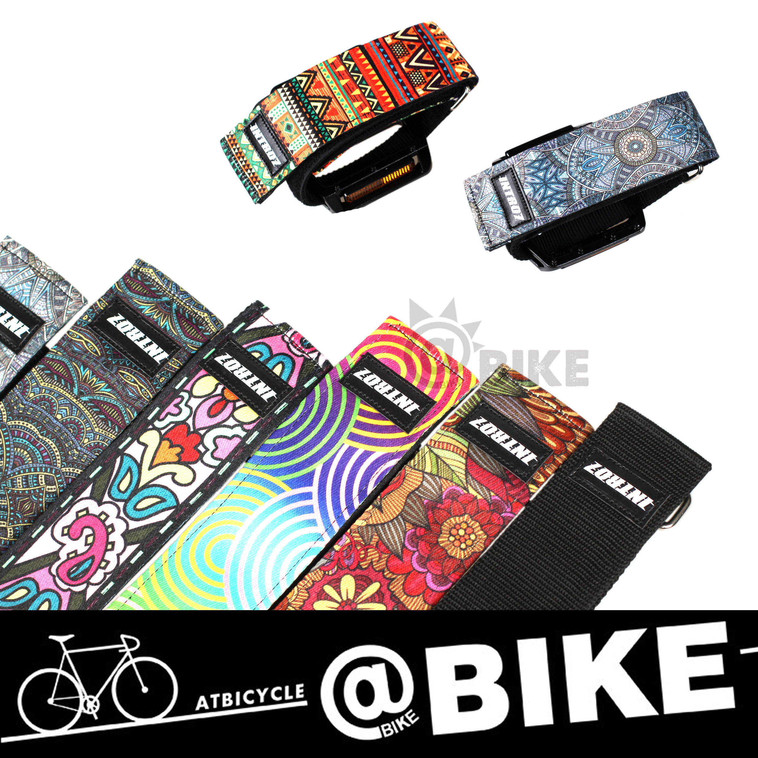 intro7束带脚踏 死飞竞速动作脚踏 自行车束带脚套 狗嘴脚套