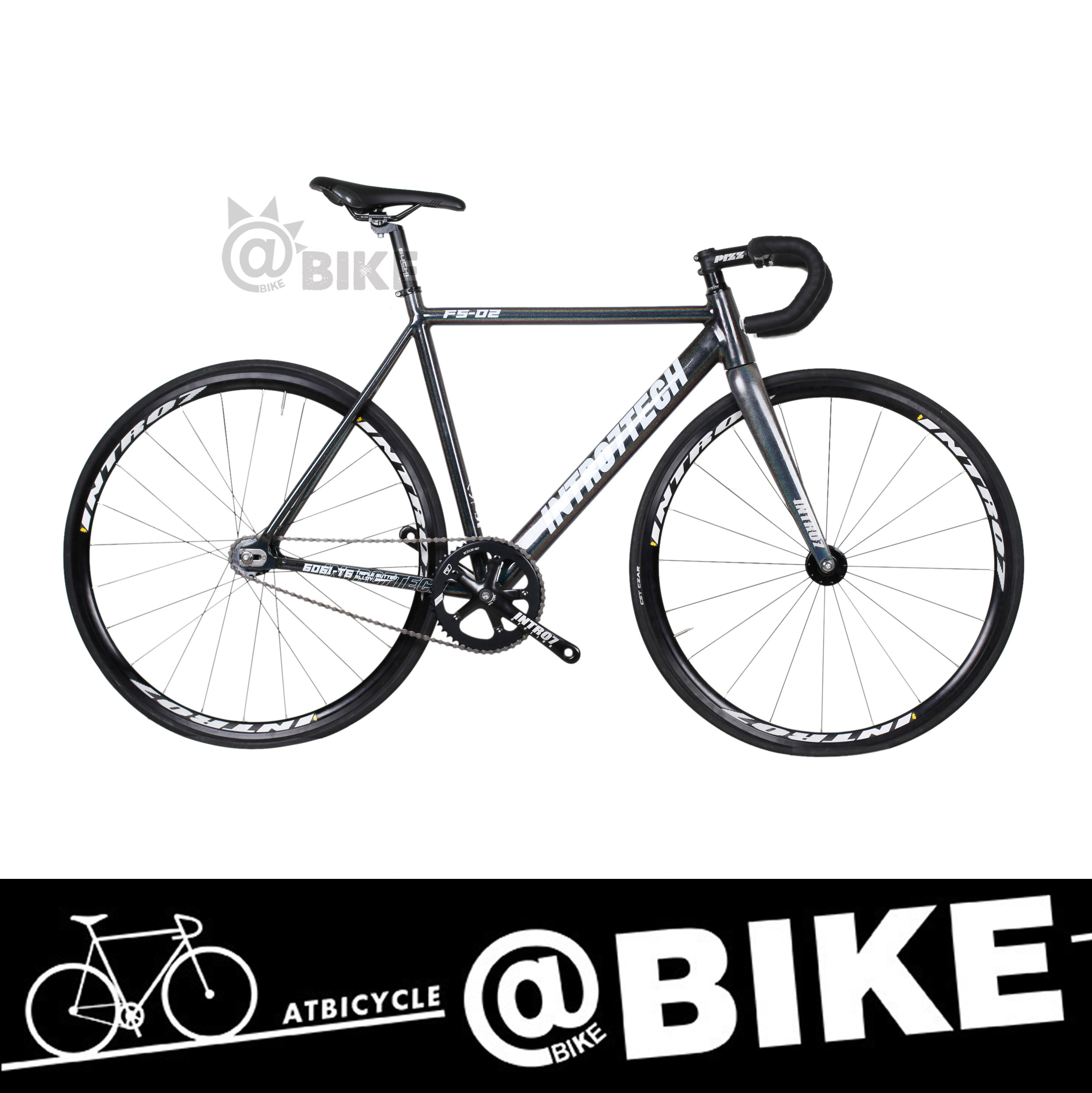 @bike intro7单速死飞自行车铝合金车架组 破风竞速场地自行车