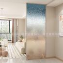 渐变浮雕艺术玻璃玄关隔断中古风奶油风隔断屏风鞋 柜上玻璃透光好