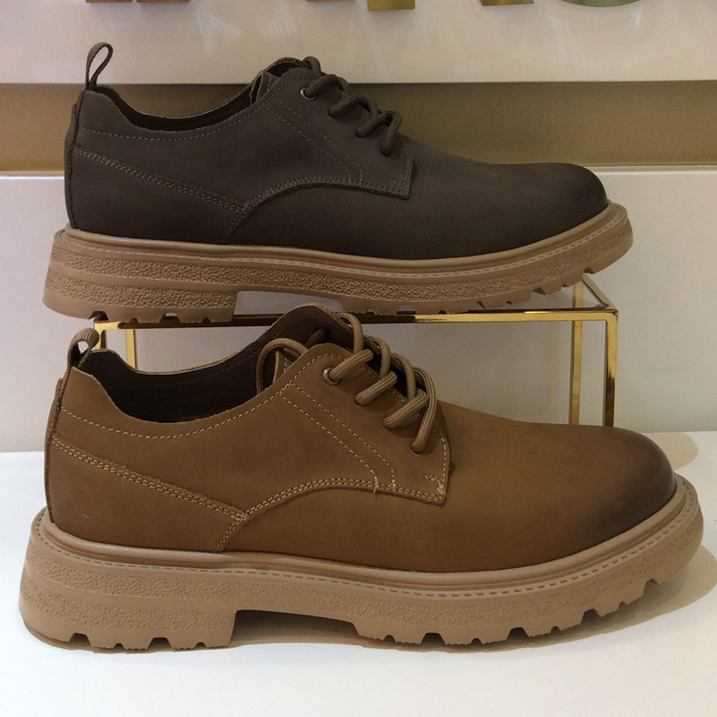 哈森圆头工装舒适百搭耐磨男皮鞋