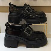 哈森HARSON正品 HL242513 HS252520厚底女乐福单皮鞋 2024新款 春秋季