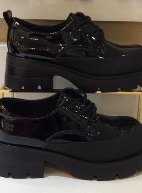 哈森HARSON正品2025新款春秋季轻质系带厚底女乐福单皮鞋HS252510