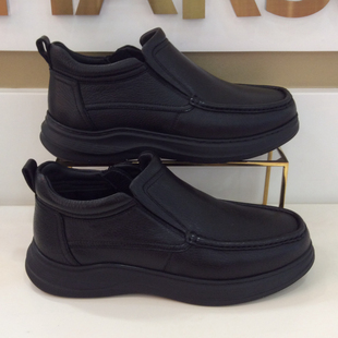 哈森HARSON正品2025冬季新款高帮平底拉链毛里保暖男皮靴MA256703