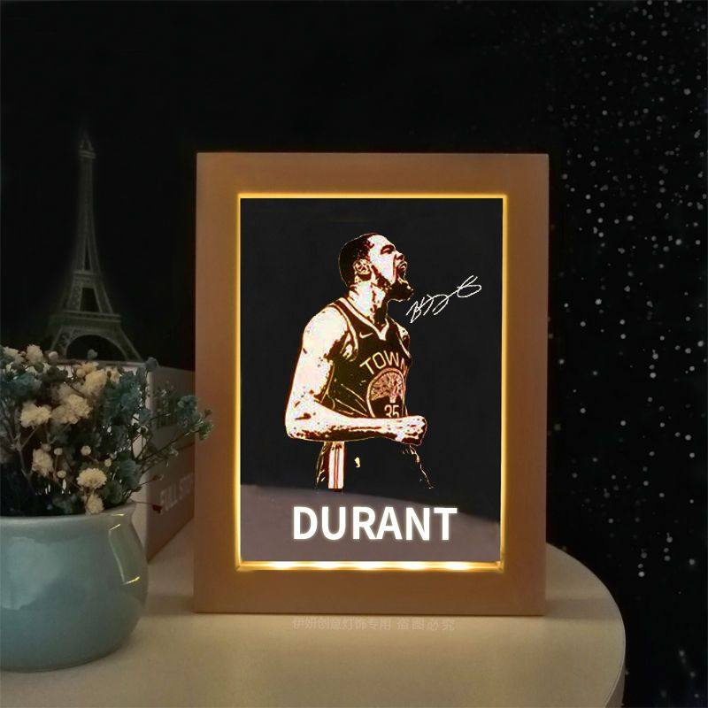 库里生日礼物男生篮球系列科比哈登罗斯NBA发光相框小夜灯摆件男,家居饰品,氛围画/灯画,淘宝优惠券,粉丝福利购,淘宝优惠卷