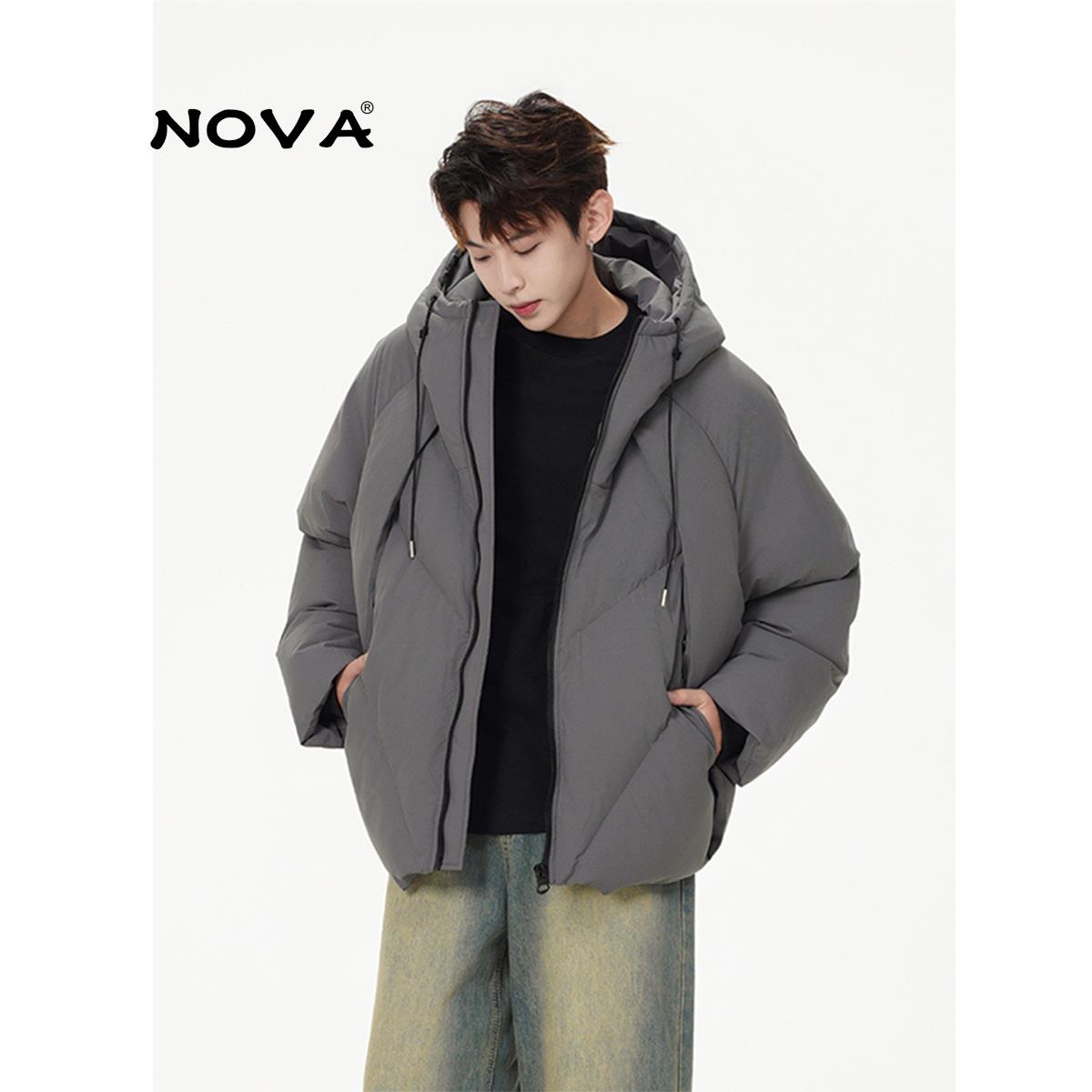 【意大利Nova潮牌】美式短款羽绒棉服男款冬季季保暖棉袄外套加厚