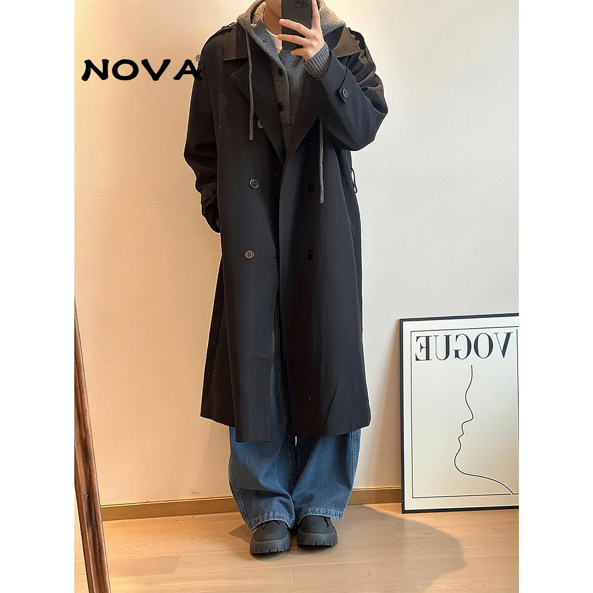 【意大利高端潮牌】英伦风风衣男秋冬季垂感西服大衣那不勒斯外套