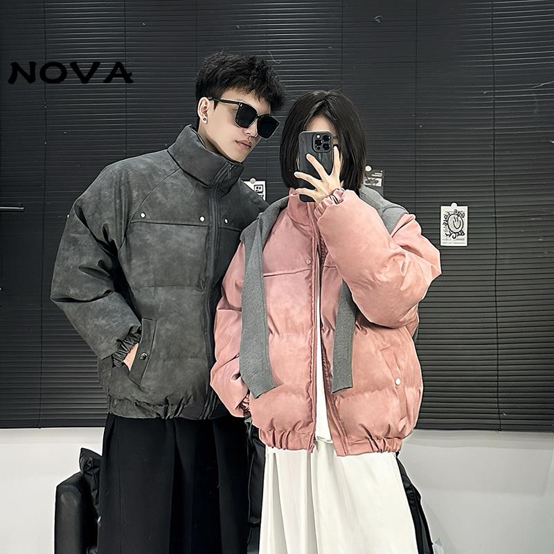 【意大利高端潮牌】美式复古pu皮棉服男款冬季加厚保暖外套面包服