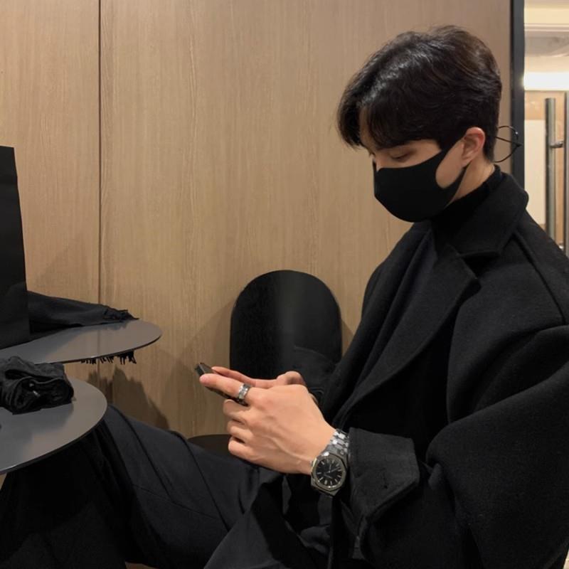 【意大利潮牌男装】英伦风毛呢大衣男秋季风衣男款2025新款高级感